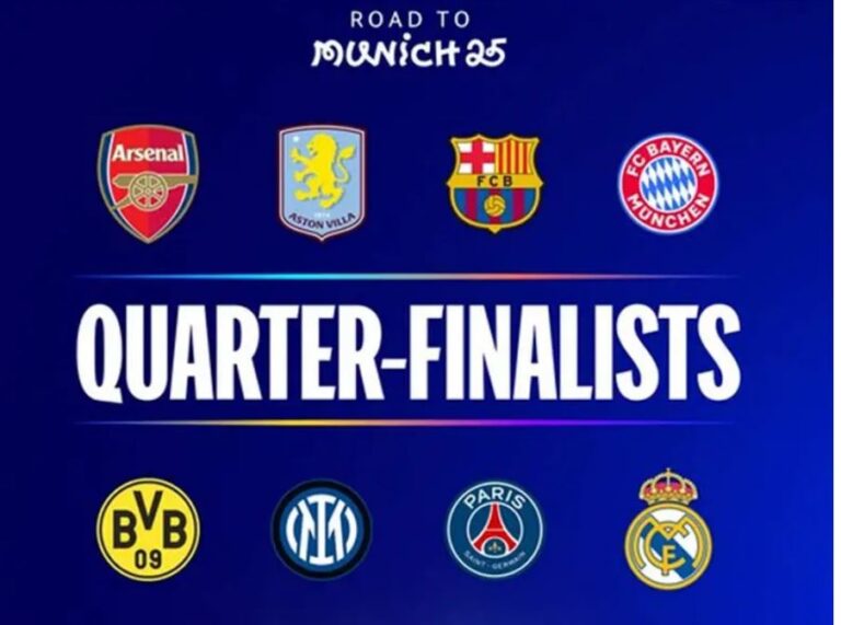 Así quedan los Cuartos de final de la Champions League Así quedan los Cuartos de final de la Champions League