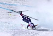 Esquiadora sufre dura caída tras competir con los ligamentos de la rodilla rotos
