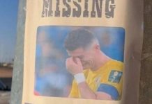 Cristiano Ronaldo ‘desaparece’ en Arabia Saudita y sus rivales se burlan con un póster